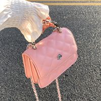 Women's Pu Leather Solid Color Lingge Fashion Lingge Cross Square Magnetic Buckle Handbag Crossbody Bag main image 2