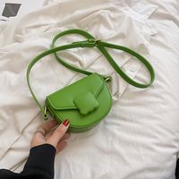 Women's Pu Leather Solid Color Fashion Flip Cover Shoulder Bag Crossbody Bag sku image 5