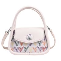 Women's Elegant Fashion Heart Solid Color Soft Surface Square Magnetic Buckle Shoulder Bag Handbag Square Bag Pu Leather Handbags sku image 1