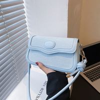 Women's Elegant Fashion Solid Color Soft Surface Square Magnetic Buckle Shoulder Bag Square Bag Denim Shoulder Bags main image 5