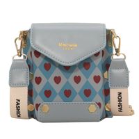 Women's Pu Leather Heart Shape Lingge Fashion Soft Surface Square Magnetic Buckle Shoulder Bag Crossbody Bag Square Bag sku image 3