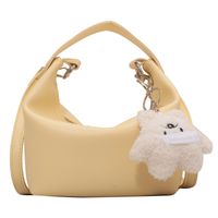 Women's Elegant Fashion Solid Color Square Zipper Handbag Pu Leather Shoulder Bags sku image 2