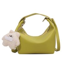 Women's Elegant Fashion Solid Color Square Zipper Handbag Pu Leather Shoulder Bags sku image 5