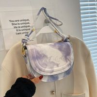 Women's Basic Fashion Gradient Color Soft Surface Semicircle Magnetic Buckle Shoulder Bag Saddle Bag Pu Leather Shoulder Bags main image 2