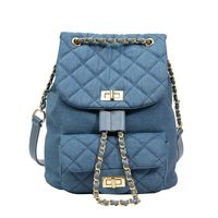 Women's Streetwear Solid Color Square Zipper Classic Backpack Canvas Shoulder Bags sku image 1