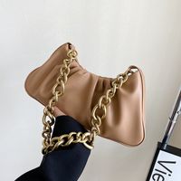 Women's Streetwear Solid Color Pleated Square Zipper Underarm Bag Pu Leather Shoulder Bags main image 3
