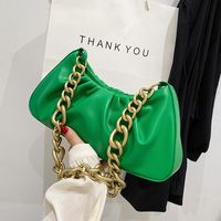 Women's Streetwear Solid Color Pleated Square Zipper Underarm Bag Pu Leather Shoulder Bags main image 2