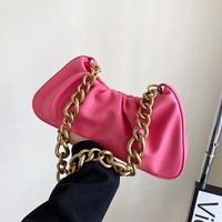 Women's Streetwear Solid Color Pleated Square Zipper Underarm Bag Pu Leather Shoulder Bags main image 5