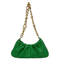 Women's Streetwear Solid Color Pleated Square Zipper Underarm Bag Pu Leather Shoulder Bags sku image 3