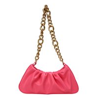 Women's Streetwear Solid Color Pleated Square Zipper Underarm Bag Pu Leather Shoulder Bags sku image 5