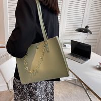Women's Fashion Solid Color Square Magnetic Buckle Tote Bag Pu Leather Shoulder Bags main image 1