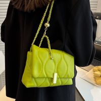 Women's Pu Leather Solid Color Lingge Fashion Chain Buckle Shoulder Bag Crossbody Bag main image 3