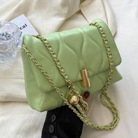 Women's Pu Leather Solid Color Lingge Fashion Chain Buckle Shoulder Bag Crossbody Bag sku image 1