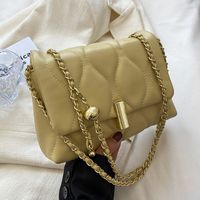 Women's Pu Leather Solid Color Lingge Fashion Chain Buckle Shoulder Bag Crossbody Bag sku image 5