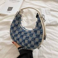 Women's Fashion Plaid Plaid Soft Surface Zipper Handbag Pu Leather Shoulder Bags sku image 1