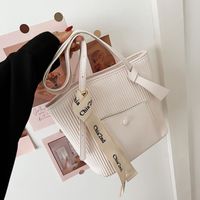 Women's Basic Fashion Solid Color Pleated Soft Surface Bucket Type Zipper Shoulder Bag Tote Bag Pu Leather Shoulder Bags main image 5