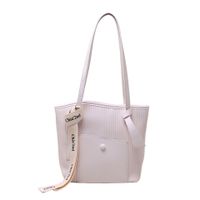 Women's Basic Fashion Solid Color Pleated Soft Surface Bucket Type Zipper Shoulder Bag Tote Bag Pu Leather Shoulder Bags main image 6