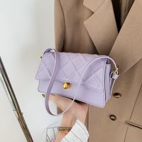 Women's Elegant Fashion Solid Color Lingge Soft Surface Square Magnetic Buckle Shoulder Bag Square Bag Pu Leather Shoulder Bags main image 4
