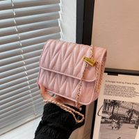 Women's Basic Fashion Solid Color Soft Surface Square Magnetic Buckle Shoulder Bag Square Bag Pu Leather Shoulder Bags main image 6