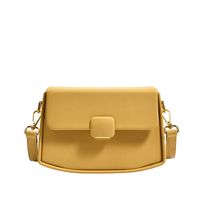 Women's Basic Fashion Solid Color Soft Surface Square Magnetic Buckle Shoulder Bag Square Bag Pu Leather Shoulder Bags sku image 1