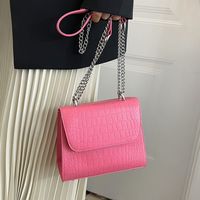 Mujeres Moda Estilo Clásico Color Sólido Superficie Suave Cadena Cocodrilo Cuadrado Hebilla Magnética Bolsa De Hombro Bolso Cuadrado Cuero Sintético Bolsos De Hombro main image 1