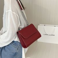 Mujeres Moda Estilo Clásico Color Sólido Superficie Suave Cadena Cocodrilo Cuadrado Hebilla Magnética Bolsa De Hombro Bolso Cuadrado Cuero Sintético Bolsos De Hombro main image 6