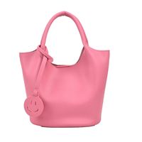 Women's Pu Leather Solid Color Elegant Fashion Soft Surface Bucket Type Magnetic Buckle Crossbody Bag Bucket Bag sku image 5