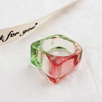 Women's Simple Style Geometric Gradient Color Arylic Synthetic Resin Rings Rings main image 1