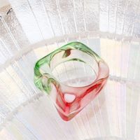 Women's Simple Style Geometric Gradient Color Arylic Synthetic Resin Rings Rings main image 2