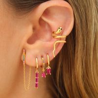 Women's Fashion Square Copper Earrings Inlaid Zircon Zircon Copper Earrings main image 3