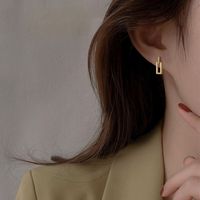 Simple Style Geometric Alloy Metal No Inlaid Ear Studs main image 1
