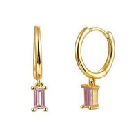 Women's Fashion Square Copper Earrings Inlaid Zircon Zircon Copper Earrings sku image 2