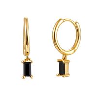 Women's Fashion Square Copper Earrings Inlaid Zircon Zircon Copper Earrings sku image 3
