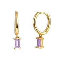 Women's Fashion Square Copper Earrings Inlaid Zircon Zircon Copper Earrings sku image 4