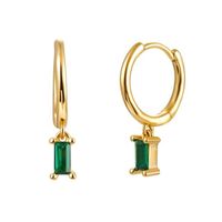 Women's Fashion Square Copper Earrings Inlaid Zircon Zircon Copper Earrings sku image 6