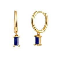 Women's Fashion Square Copper Earrings Inlaid Zircon Zircon Copper Earrings sku image 7