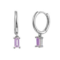 Women's Fashion Square Copper Earrings Inlaid Zircon Zircon Copper Earrings sku image 11