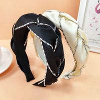 Women's Elegant Solid Color Cloth Braid Rhinestones Hair Band main image 7