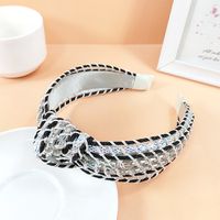 Fashion Argyle Synthetic Fibre Knot Rhinestone Hair Band 1 Piece sku image 2