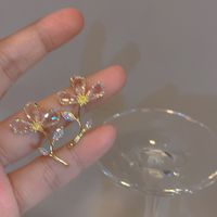 Fashion Flower Artificial Crystal Crystal Flower Zircon Ear Studs main image 2