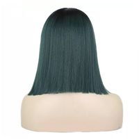 Courte Rouge Cheveux Vert Cheveux Cosplay Perruque Pour Les Femmes Noires Droite Cheveux Mi Section Naturel Rouge Vert Perruque Résistant À La Chaleur Synthétique Perruque main image 9