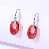 Mode Cercle Le Cuivre Cristal Des Boucles D'oreilles main image 2