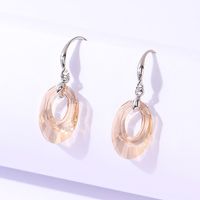 Fashion Circle Copper Crystal Earrings sku image 3