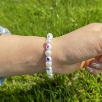 Vacation Heart Shape Synthetic Resin Beaded Artificial Pearls Bracelets Necklace sku image 1