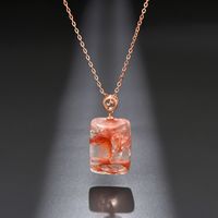 Fashion Square Copper Necklace Plating Natural Stone Copper Necklaces main image 1
