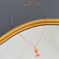 Fashion Square Copper Necklace Plating Natural Stone Copper Necklaces main image 2