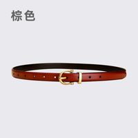 Women's Jeans Decorative Leather Summer Simple Black Pin Buckle Thin Belt sku image 11