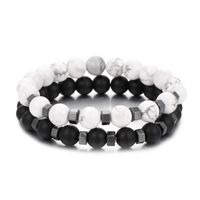 Desgaste De Piedra Volcánica De Lava Mate Negra Natural Perlas De Separación De Cálculos Biliares Negros Pulsera Elástica Pulsera De Traje Al Por Mayor Nihaojewelry sku image 2