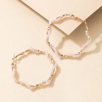 Fashion Alloy Geometric Pattern Earrings Artificial Pearl Hoop Earrings main image 5