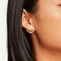 Modern Style Alloy Geometric Pattern Ear Studs Daily Artificial Pearl Stud Earrings sku image 2